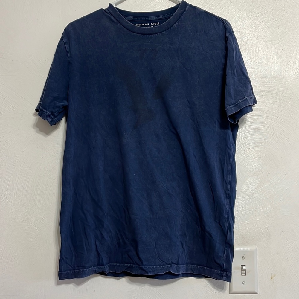 Blue American Eagle Distressed Adult Small T-shirt